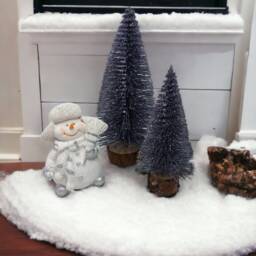 Sparkly Dark Silver Mini Christmas Tree Holiday Decor - 3.93/5.9 Inch - thumbnail 2