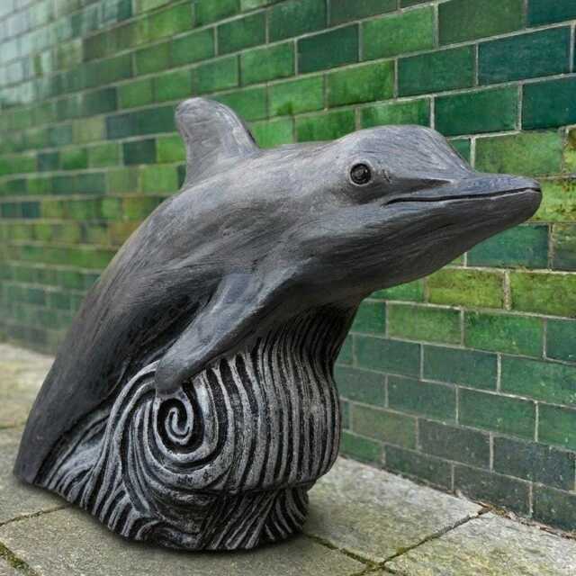 Concrete Dolphin Statue Garden Sea Animal Figure Stone Sculpture Outdoor Ornament Cement Decor Dolphin Lover Gift - image 1