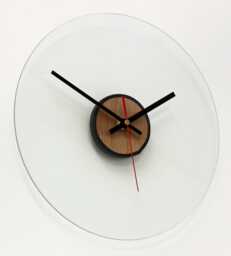 Glass Wall Clock - New 28cm Handmade Wooden Modern Unique Gift Off The Clocks - thumbnail 1