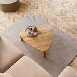 Modern Coffee Table - Unusual Shape Coffee Table Low Wooden Mid-Century Unique - thumbnail 3