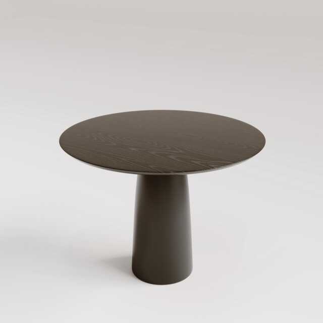 Round Oak Dining Table, Solid Top On Pedestal Base, Modern Scandinavian Design - image 1