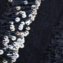 Moroccan Handira Blanket, White Moroccan Wedding With Sequin - thumbnail 4