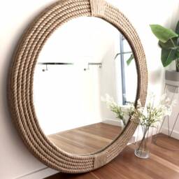 Extra Large Rope Mirror - Nautical Coastal Wall Decor - 90cm - thumbnail 2