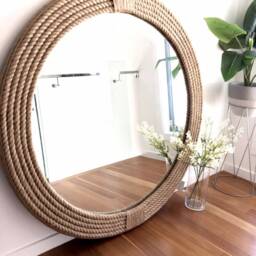 Extra Large Rope Mirror - Nautical Coastal Wall Decor - 90cm - thumbnail 3