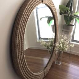 Extra Large Rope Mirror - Nautical Coastal Wall Decor - 90cm - thumbnail 4