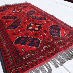2x4 Small Red Afghan Outdoor Rug, Turkmen Oriental Geometric Khal Mohammedi Bukhara Handmade Livingroom D??cor Office Carpet - thumbnail 3