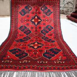 2x4 Small Red Afghan Outdoor Rug, Turkmen Oriental Geometric Khal Mohammedi Bukhara Handmade Livingroom D??cor Office Carpet - thumbnail 4