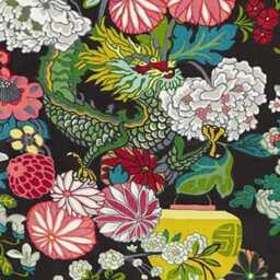 Schumacher, Chiang Mai Dragon, Ebony Linen Cushion Cover, Throw Pillow Homeware Decor - thumbnail 2