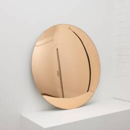 Orbis??? Convex Rose Gold Tinted Contemporary Frameless Mirror