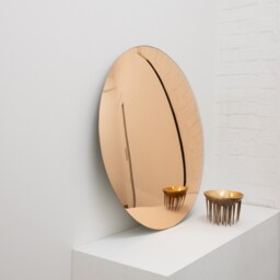 Orbis??? Convex Rose Gold Tinted Contemporary Frameless Mirror - thumbnail 2
