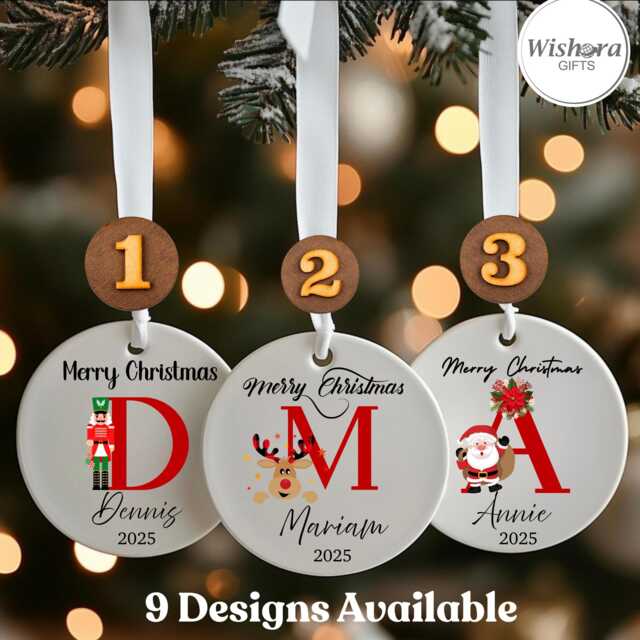 Personalised Christmas Ornament 2025 - Custom Name Bauble Ceramic Xmas Tree Decoration Gift For Kids & Family UK - image 1