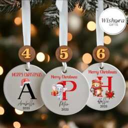 Personalised Christmas Ornament 2025 - Custom Name Bauble Ceramic Xmas Tree Decoration Gift For Kids & Family UK - thumbnail 2