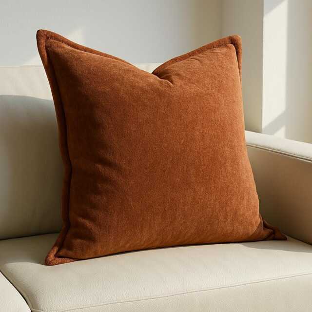 Large 60 X cm Cushions Square Living Room Scatter Decorative Cushion Minimalist Rustic Brown - image 1