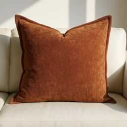 Large 60 X cm Cushions Square Living Room Scatter Decorative Cushion Minimalist Rustic Brown - thumbnail 2