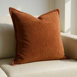 Large 60 X cm Cushions Square Living Room Scatter Decorative Cushion Minimalist Rustic Brown - thumbnail 1