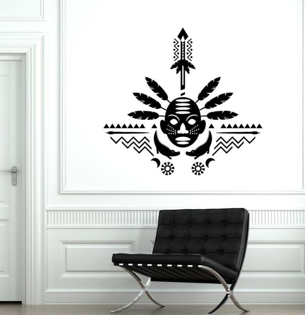 Wall Decal Africa African Mask Symbol Ornament Tribal Mural Vinyl 1720Dz - image 1