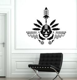 Wall Decal Africa African Mask Symbol Ornament Tribal Mural Vinyl 1720Dz - thumbnail 1