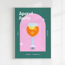 Aperol Spritz Print, Retro Cocktail Wall Art, Poster, Bar Decor, Prints, Colourful Poster Cocktails Cool Art - thumbnail 3