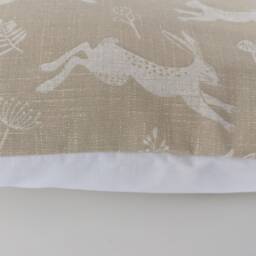 "Jumping Hares Natural Cushion Cover 14"" 16"" 18"" 20" - thumbnail 2