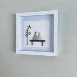 Personalised Pebble Family Wall Art - Framed Picture Handmade in Cornwall - thumbnail 3