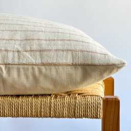 Handwoven Hemp Striped Pillow Cover Vintage Hmong Textile - thumbnail 3