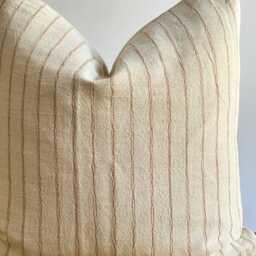 Handwoven Hemp Striped Pillow Cover Vintage Hmong Textile - thumbnail 2