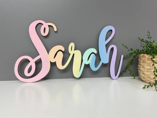 Personalised Large Mdf Name Sign, Nursery Decoration, Bedroom Wall Sign - image 1