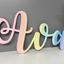 Personalised Large Mdf Name Sign, Nursery Decoration, Bedroom Wall Sign - thumbnail 2
