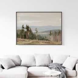 Cedar Forest Poster, Misty Valley Print, Nature Wall Art, Paper - thumbnail 3