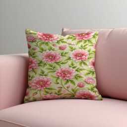 Pink Floral Cushion Cover, Botanical Flower Pillow, Cottage Garden Throw Pillowcase - thumbnail 2