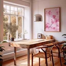 Pink Cherry Blossom Wall Art Poster Japanese Floral Illustration Sakura Print Minimal Home Decor Living Room Art, Style - thumbnail 3