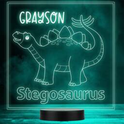 Kids Cute Dinosaur Fan Stegosaurus Led Personalised Gift Night Light - thumbnail 1