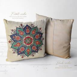 "Floral Tapestry Woven Cushion Cover, 17""x17" - thumbnail 1