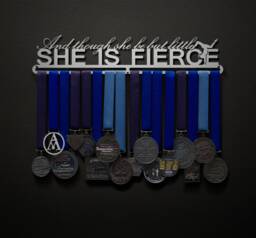 And Though She Be But Little, Is Fierce - Runner, Gymnast, Karate, Or No Figure Available Allied Medal Hanger Holder Display Rack - thumbnail 1
