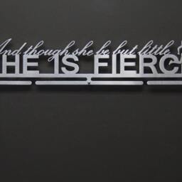 And Though She Be But Little, Is Fierce - Runner, Gymnast, Karate, Or No Figure Available Allied Medal Hanger Holder Display Rack - thumbnail 3