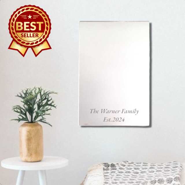 Rectangle Acrylic Mirror Wall Art Personalized Engraving, Many Sizes - image 1