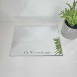 Rectangle Acrylic Mirror Wall Art Personalized Engraving, Many Sizes - thumbnail 3