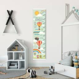 Personalised Height/ Growth Chart - Animal Balloons Beautiful Nursery & Bedroom Wall Decor Printed On A Luxury Fabric Ideal Keepsake - thumbnail 3