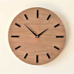 Walnut Veneer Wall Clock, Modern Scandinavian Style, 11.9 - thumbnail 2