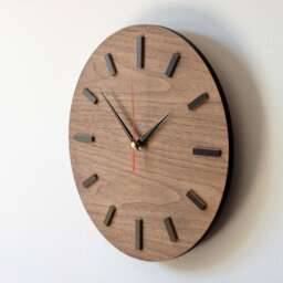 Walnut Veneer Wall Clock, Modern Scandinavian Style, 11.9 - thumbnail 3