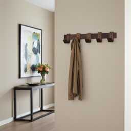 Handcrafted Walnut Coat Rack - Modern Wall Hook With Key - thumbnail 4