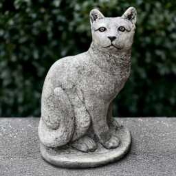 Concrete Kitty Sculpture Cement Cat Figurine Outdoor Kitten Statue Pet Decoration Handmade Ornament Yard Art Kitty Lover Gift - thumbnail 1