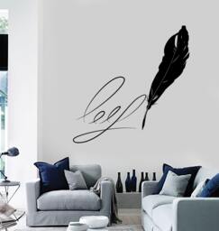 Wall Vinyl Decal Writing Pen Writer Journalist Amazing Romantic Decor Mural Art 1492Dz - thumbnail 1