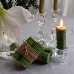 Candles For Your Advent Wreath. 5 4 = 1 Free. Assorted Colors. Large Hand-Rolled Candles Made From 100% Beeswax - thumbnail 1