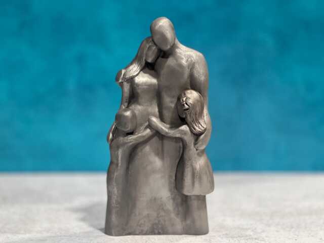 10 Year Anniversary Aluminum Sculpture, 10Th Family Portrait, Gift For Men, Her, Years Husband - image 1