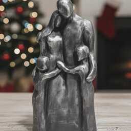 10 Year Anniversary Aluminum Sculpture, 10Th Family Portrait, Gift For Men, Her, Years Husband - thumbnail 3