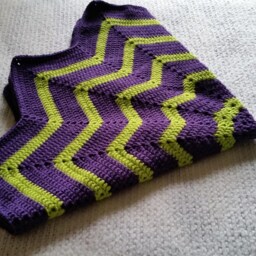 Crochet Baby Blanket, Barney Colors, Purple & Green Color Blanket, Unisex Blanket, Spider Web Blanket House Warming. Ready To Ship - thumbnail 3