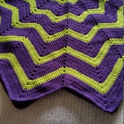 Crochet Baby Blanket, Barney Colors, Purple & Green Color Blanket, Unisex Blanket, Spider Web Blanket House Warming. Ready To Ship - thumbnail 2