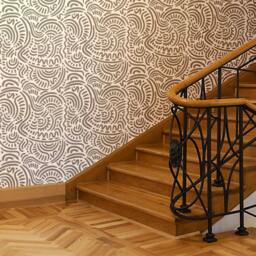 Large Ethnic Wall Stencil Elroy For Diy, Wallpaper Look & Easy Home Decor - thumbnail 1