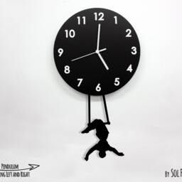 Circus Woman Swinging On The Moon - Wall Clock With Pendulum Clock Unique Decor Gift Idea - thumbnail 3